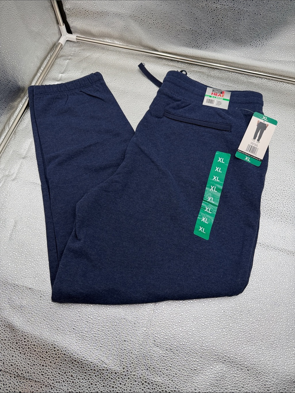 Brand new 32 Degrees Heat Men's Terry Jogger Sweatpants Pockets, Blue Heather-XL